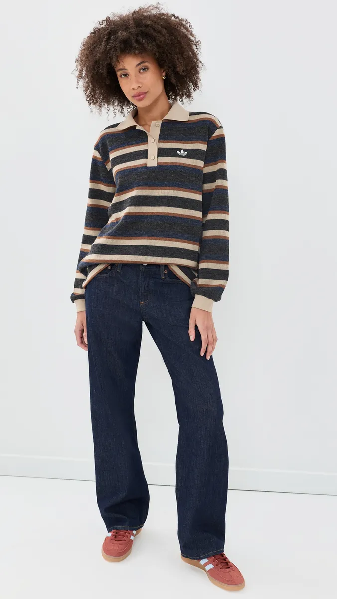 Adidas Stripe Knitted Polo Sweater | Thumbnail 5 Adidas Stripe Knitted Polo Sweater | Thumbnail 5