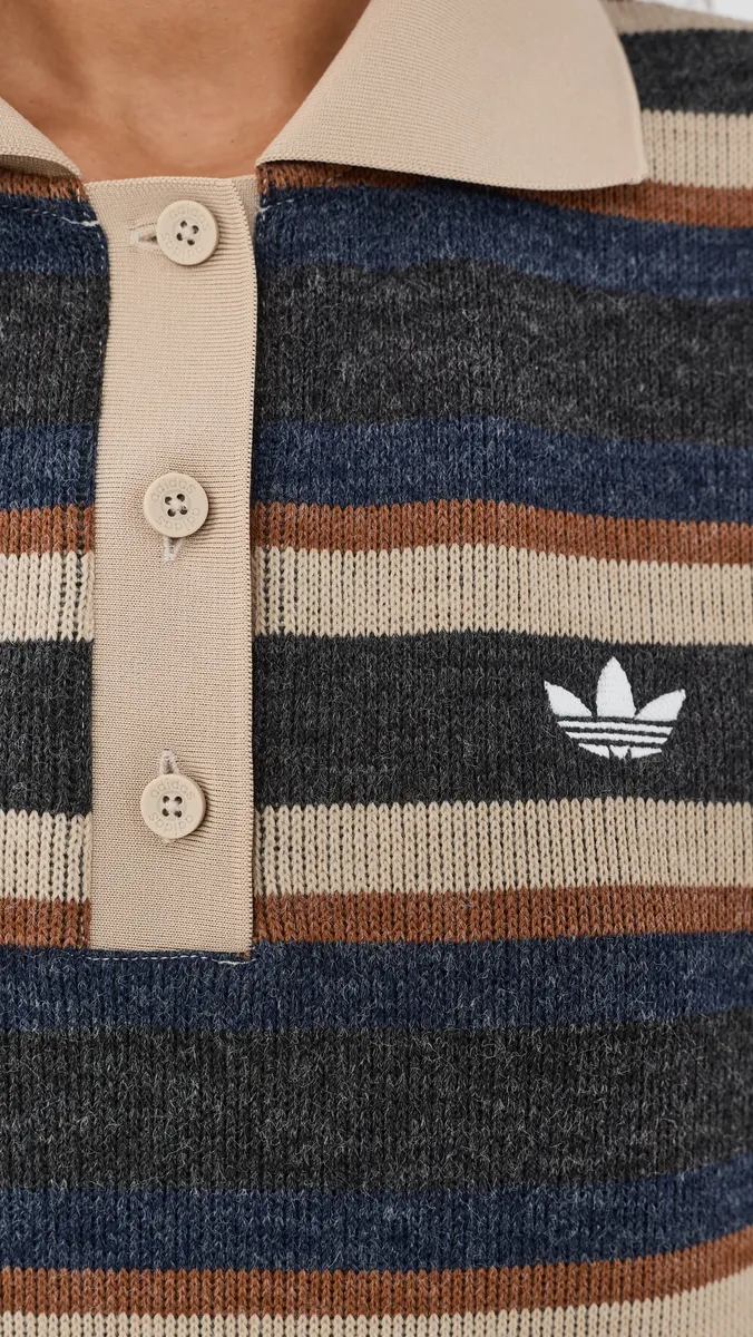 Adidas Stripe Knitted Polo Sweater | Thumbnail 6 Adidas Stripe Knitted Polo Sweater | Thumbnail 6