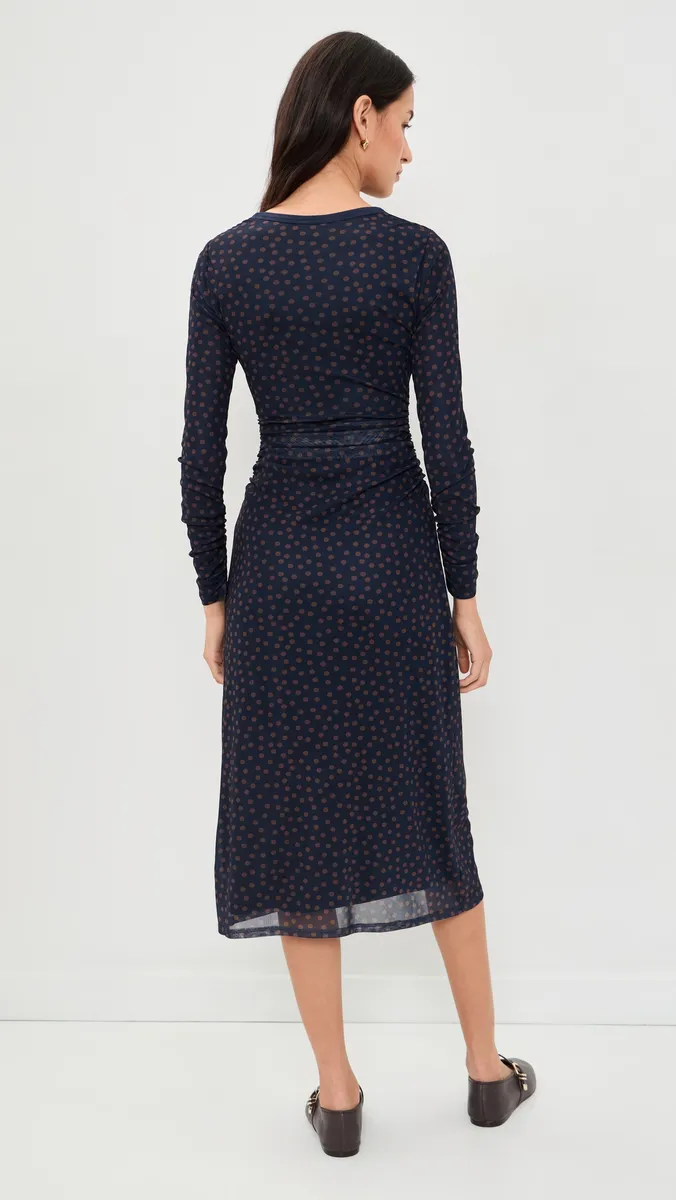 Madewell Long-Sleeve Ruched Midi Dress | Thumbnail 3 Madewell Long-Sleeve Ruched Midi Dress | Thumbnail 3