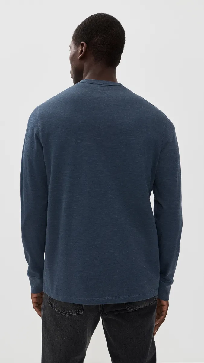 Faherty Long Sleeve Waffle Henley Tee | Thumbnail 3 Faherty Long Sleeve Waffle Henley Tee | Thumbnail 3
