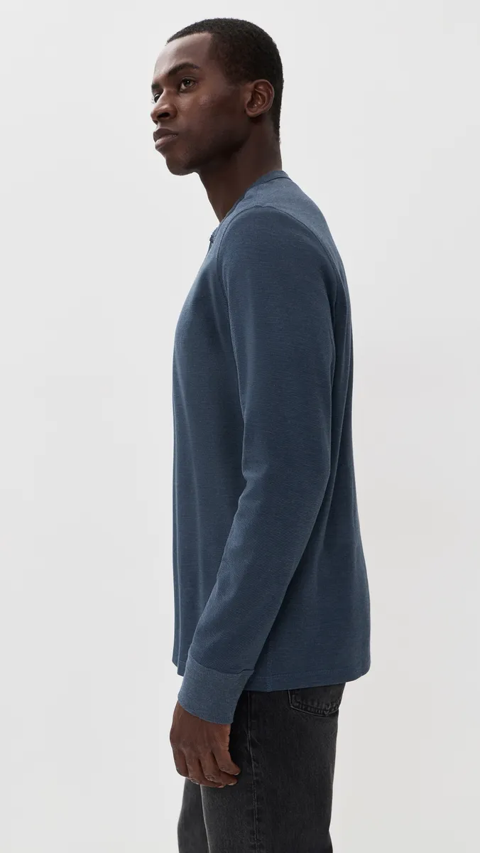 Faherty Long Sleeve Waffle Henley Tee | Thumbnail 4 Faherty Long Sleeve Waffle Henley Tee | Thumbnail 4
