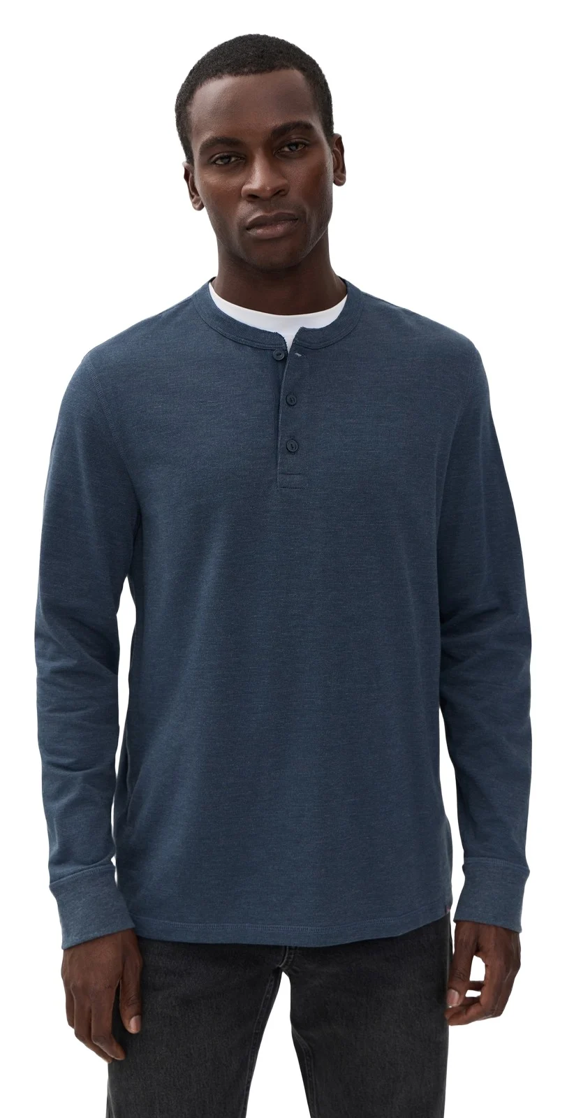 Faherty Long Sleeve Waffle Henley Tee