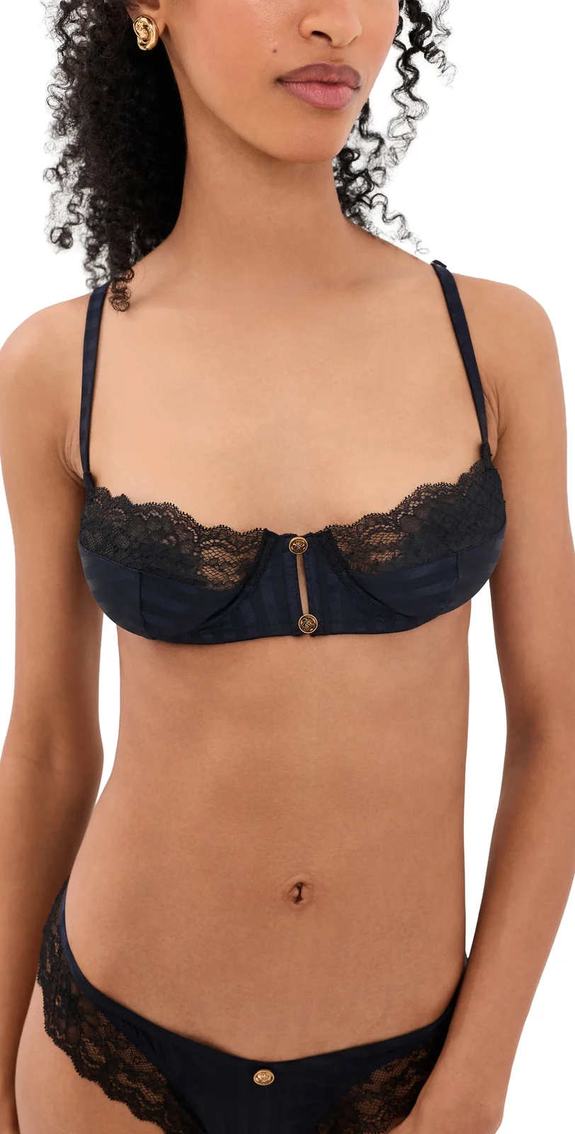 Lace Trim Silk Bra