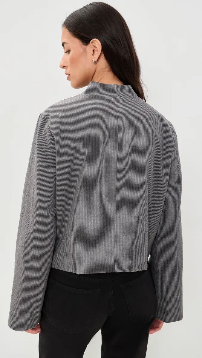 Another Girl Stripe Mandarin Collar Jacket | Thumbnail 3