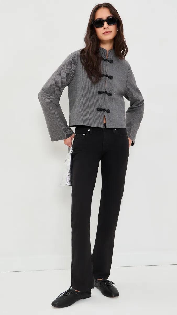 Another Girl Stripe Mandarin Collar Jacket | Thumbnail 5