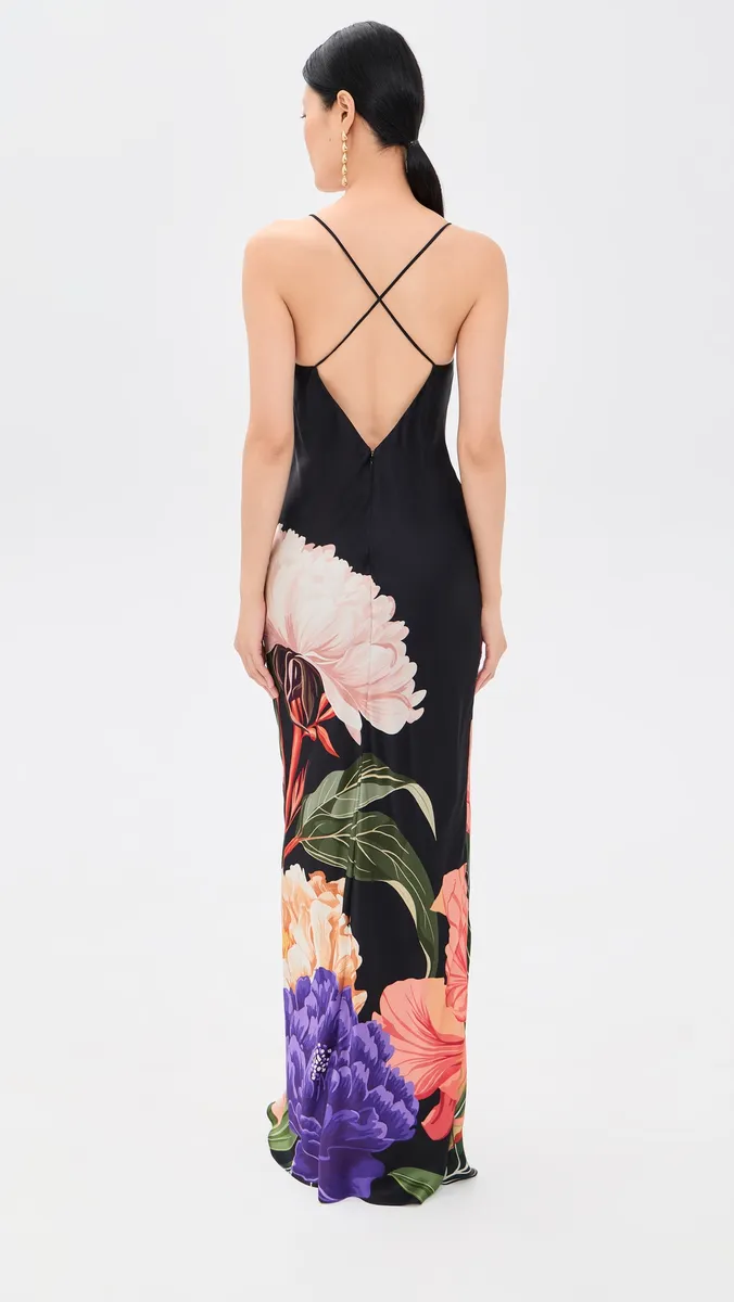 Borgo de Nor Olive Crepe Satin Dress | Thumbnail 3 Borgo de Nor Olive Crepe Satin Dress | Thumbnail 3