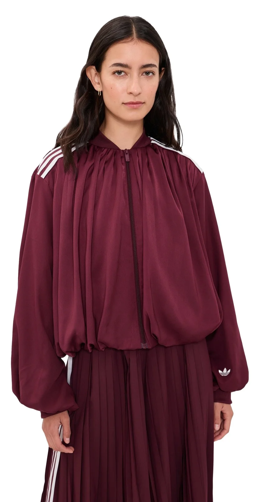 Adidas Satin Pleated Track Jacket