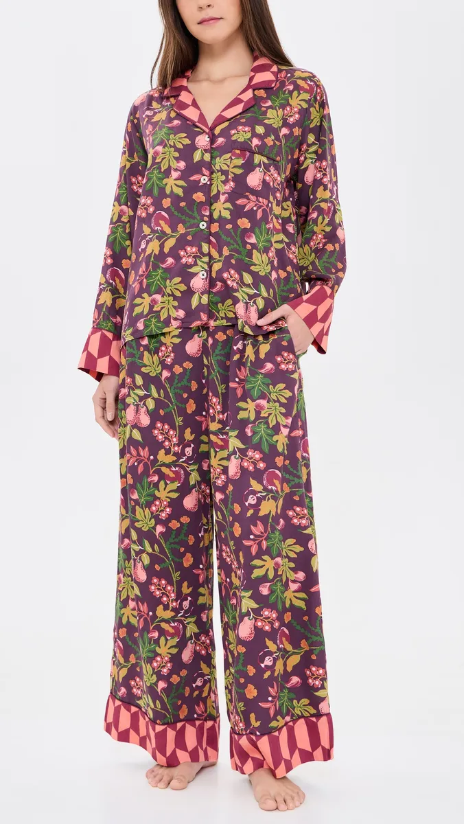Printfresh Pomme & Poire Satin Soho Pajama Set | Thumbnail 2 Printfresh Pomme & Poire Satin Soho Pajama Set | Thumbnail 2