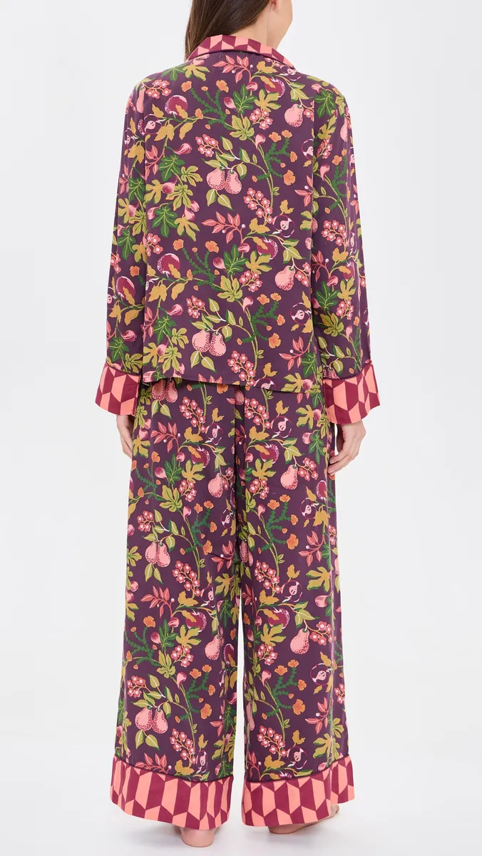 Printfresh Pomme & Poire Satin Soho Pajama Set | Thumbnail 3 Printfresh Pomme & Poire Satin Soho Pajama Set | Thumbnail 3