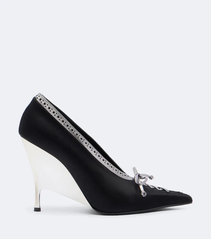 Alexander McQueen Koko leather and satin pumps | Thumbnail 4 Alexander McQueen Koko leather and satin pumps | Thumbnail 4