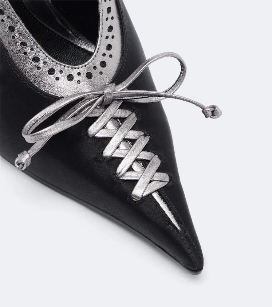 Alexander McQueen Koko leather and satin pumps | Thumbnail 5 Alexander McQueen Koko leather and satin pumps | Thumbnail 5