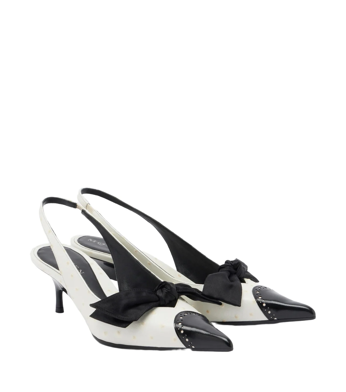 Alexander McQueen Koko bow-detail leather slingback pumps