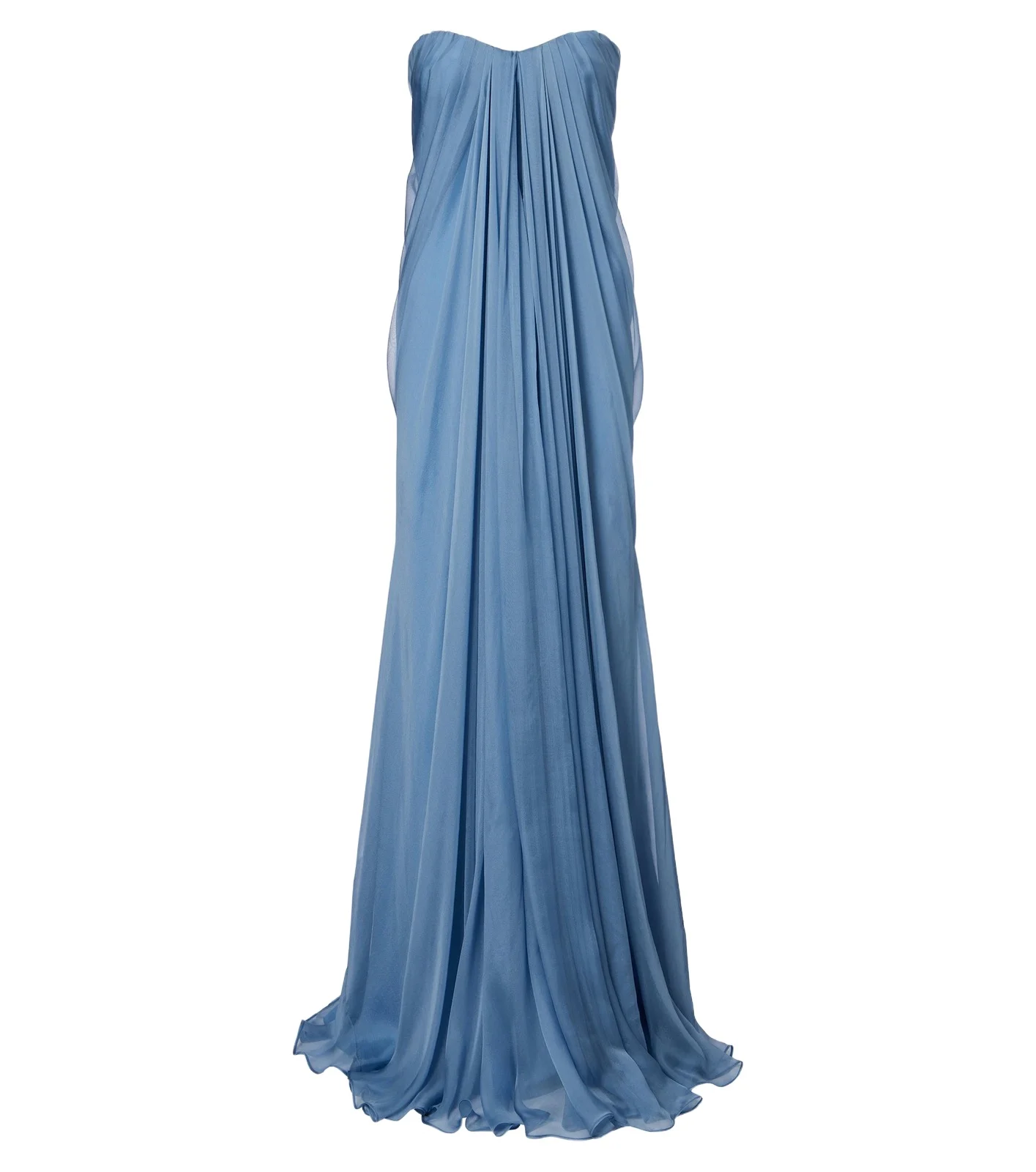 Gathered silk gown