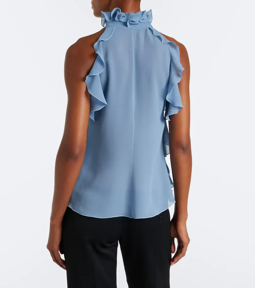 Alexander McQueen Ruffled cutout silk georgette top | Thumbnail 2 Alexander McQueen Ruffled cutout silk georgette top | Thumbnail 2