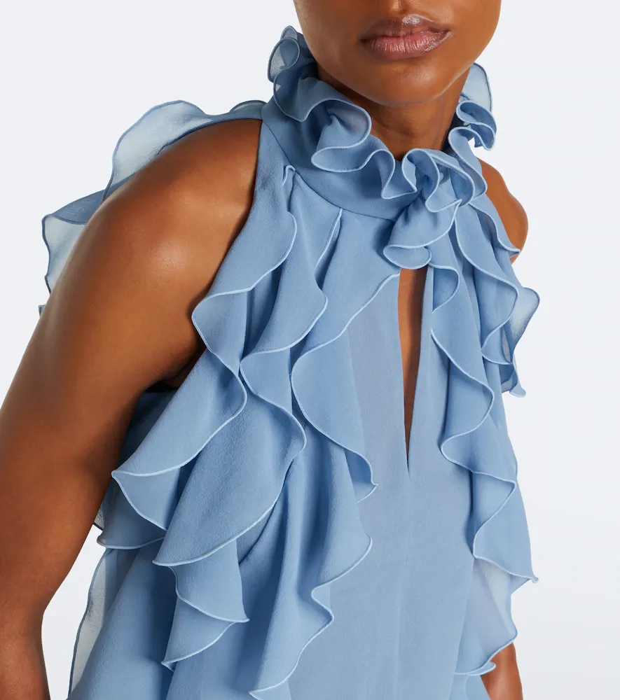 Alexander McQueen Ruffled cutout silk georgette top | Thumbnail 4 Alexander McQueen Ruffled cutout silk georgette top | Thumbnail 4