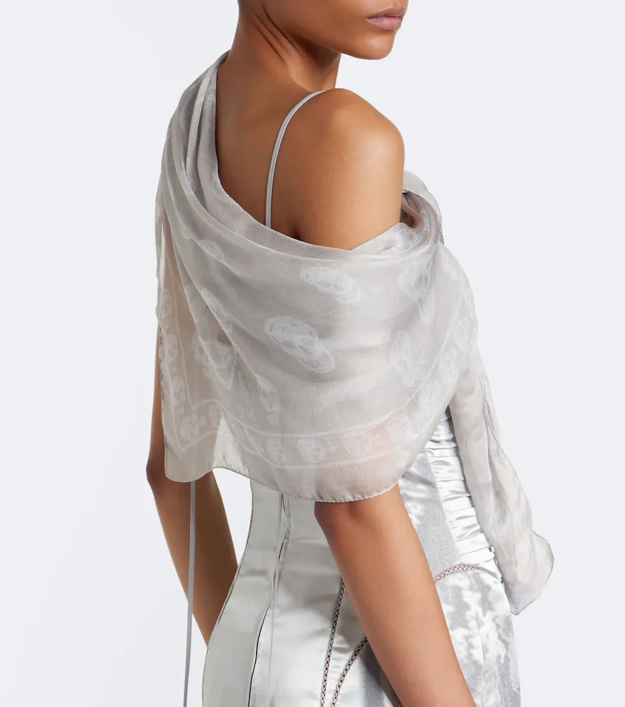 Alexander McQueen Skull silk chiffon scarf | Thumbnail 2 Alexander McQueen Skull silk chiffon scarf | Thumbnail 2