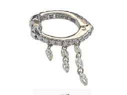 0.835ct Diamond 18K Gold Dangle Ear Cuff 0.835ct Diamond 18K Gold Dangle Ear Cuff