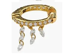 0.88ct Diamond 18K Gold Dangle Ear Cuff 0.88ct Diamond 18K Gold Dangle Ear Cuff
