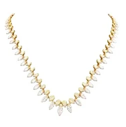 16.56ct Diamond 18K Gold Pear Tennis Necklace 16.56ct Diamond 18K Gold Pear Tennis Necklace