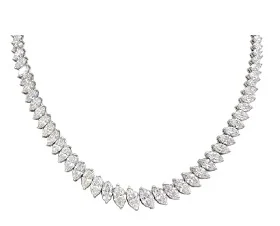 17.58ct Diamond 18K Gold Marquise Tennis Necklace 17.58ct Diamond 18K Gold Marquise Tennis Necklace