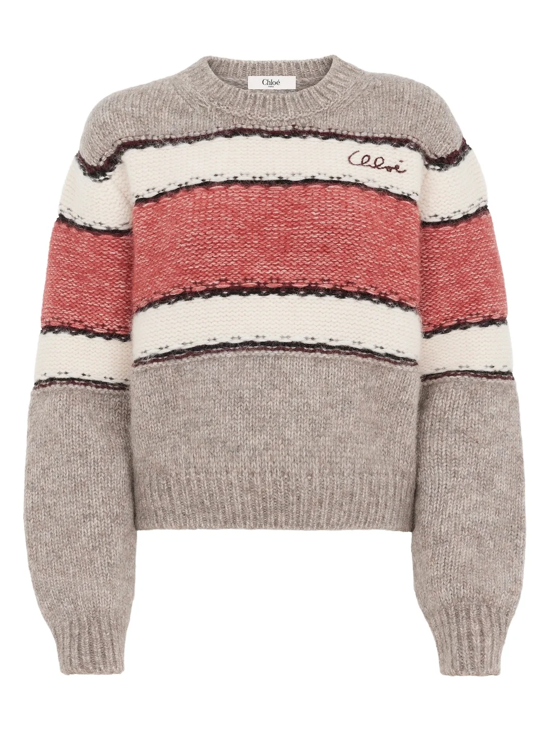 Generous logo sweater in an alpaca & wool knit