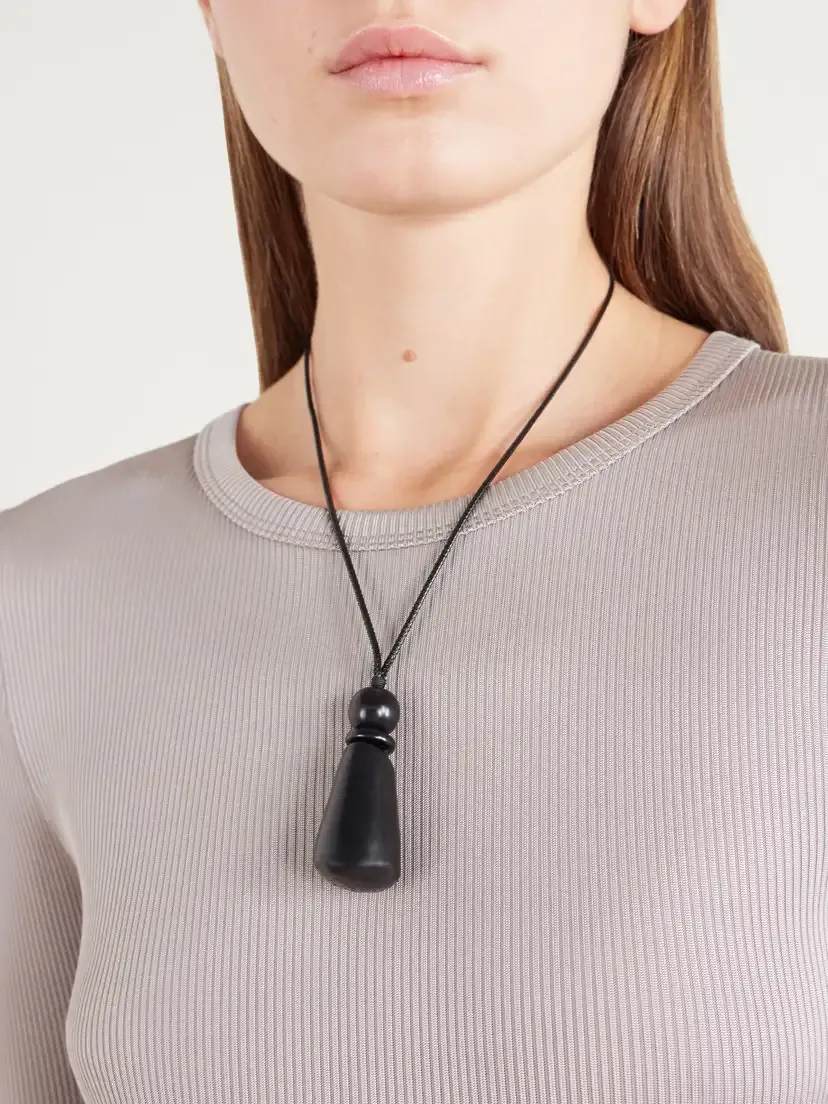Hunting Season The Tagua Cone Seed And Leather Necklace - Black | Thumbnail 2 Hunting Season The Tagua Cone Seed And Leather Necklace - Black | Thumbnail 2