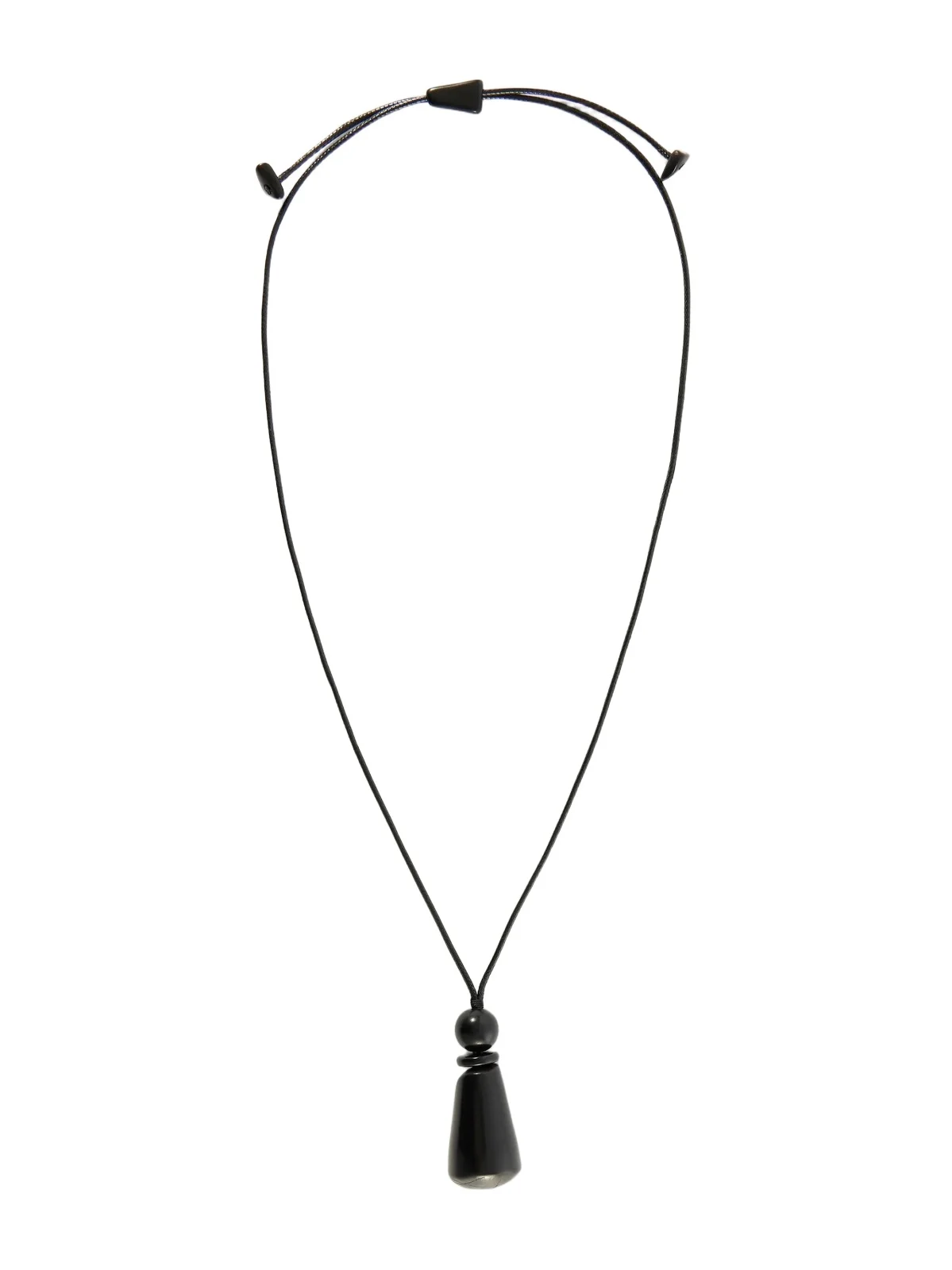 The Tagua Cone Seed And Leather Necklace - Black The Tagua Cone Seed And Leather Necklace - Black