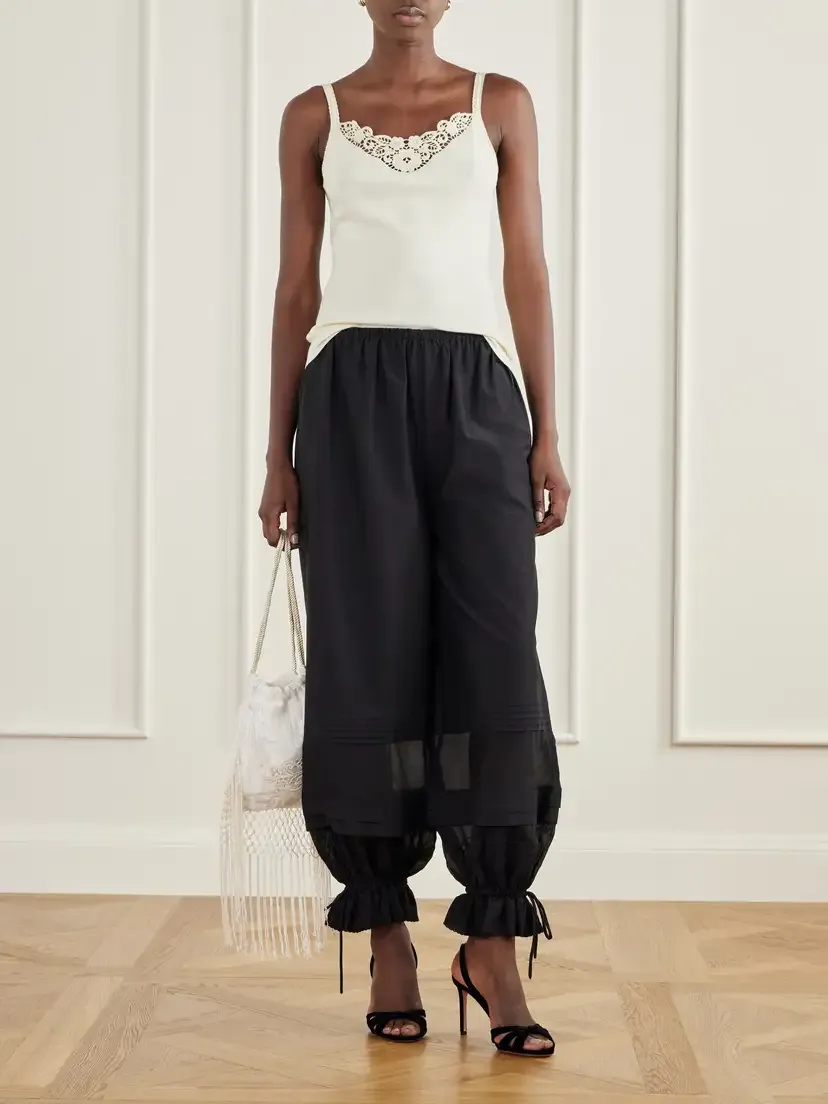 Posse Posy Guipure Lace-trimmed Ribbed Cotton-blend Jersey Tank | Thumbnail 2 Posse Posy Guipure Lace-trimmed Ribbed Cotton-blend Jersey Tank | Thumbnail 2