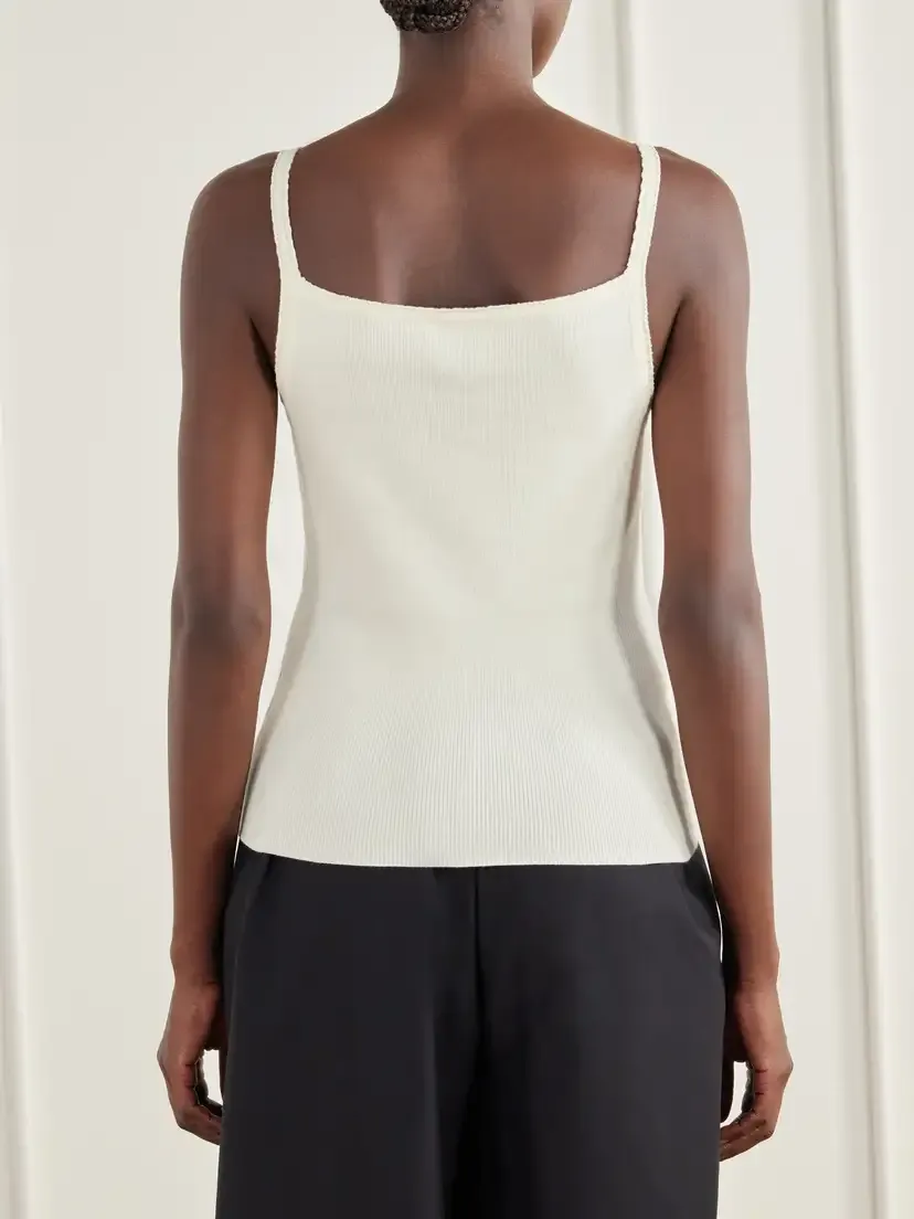 Posse Posy Guipure Lace-trimmed Ribbed Cotton-blend Jersey Tank | Thumbnail 4 Posse Posy Guipure Lace-trimmed Ribbed Cotton-blend Jersey Tank | Thumbnail 4