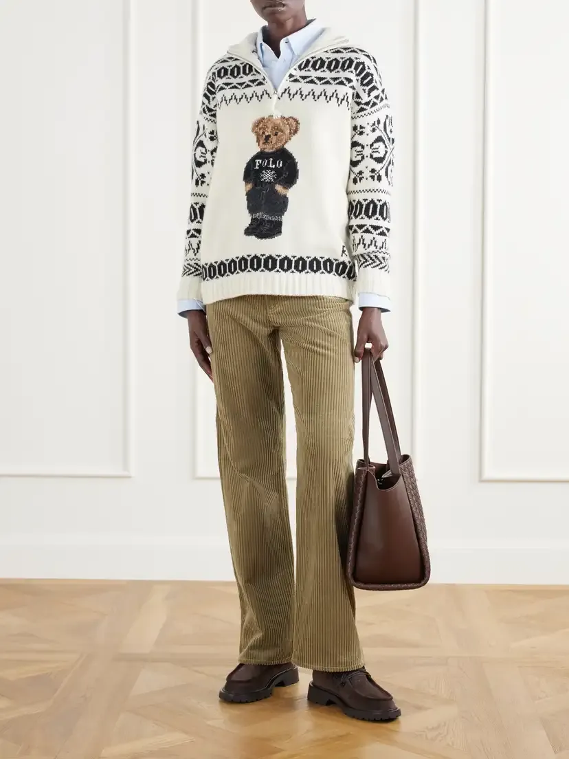 Polo Ralph Lauren Embroidered Fair Isle Wool And Cashmere-blend Half-zip Sweater | Thumbnail 2 Polo Ralph Lauren Embroidered Fair Isle Wool And Cashmere-blend Half-zip Sweater | Thumbnail 2
