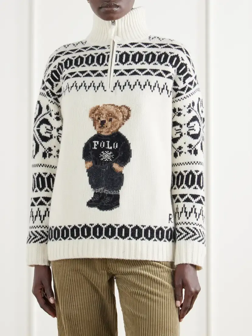 Polo Ralph Lauren Embroidered Fair Isle Wool And Cashmere-blend Half-zip Sweater | Thumbnail 3 Polo Ralph Lauren Embroidered Fair Isle Wool And Cashmere-blend Half-zip Sweater | Thumbnail 3