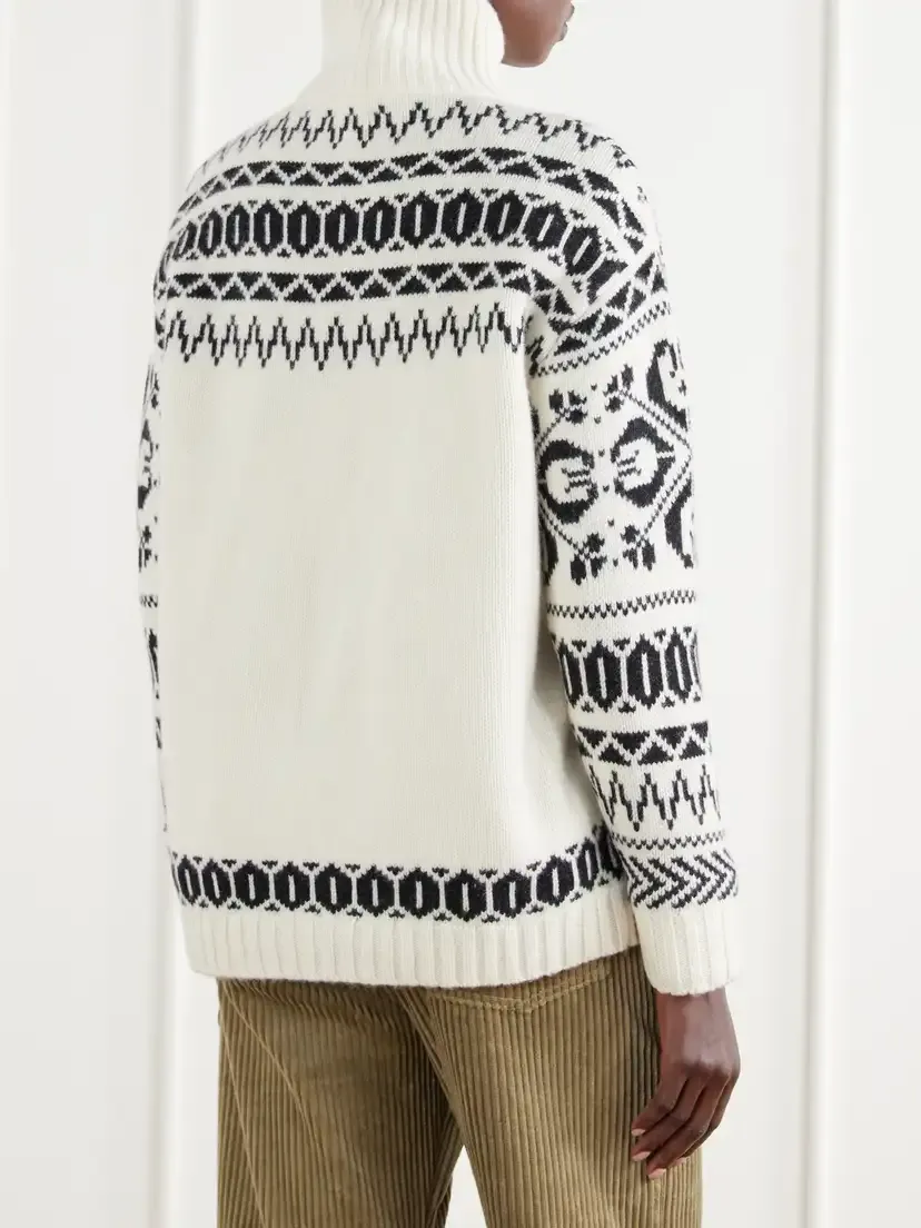 Polo Ralph Lauren Embroidered Fair Isle Wool And Cashmere-blend Half-zip Sweater | Thumbnail 4 Polo Ralph Lauren Embroidered Fair Isle Wool And Cashmere-blend Half-zip Sweater | Thumbnail 4