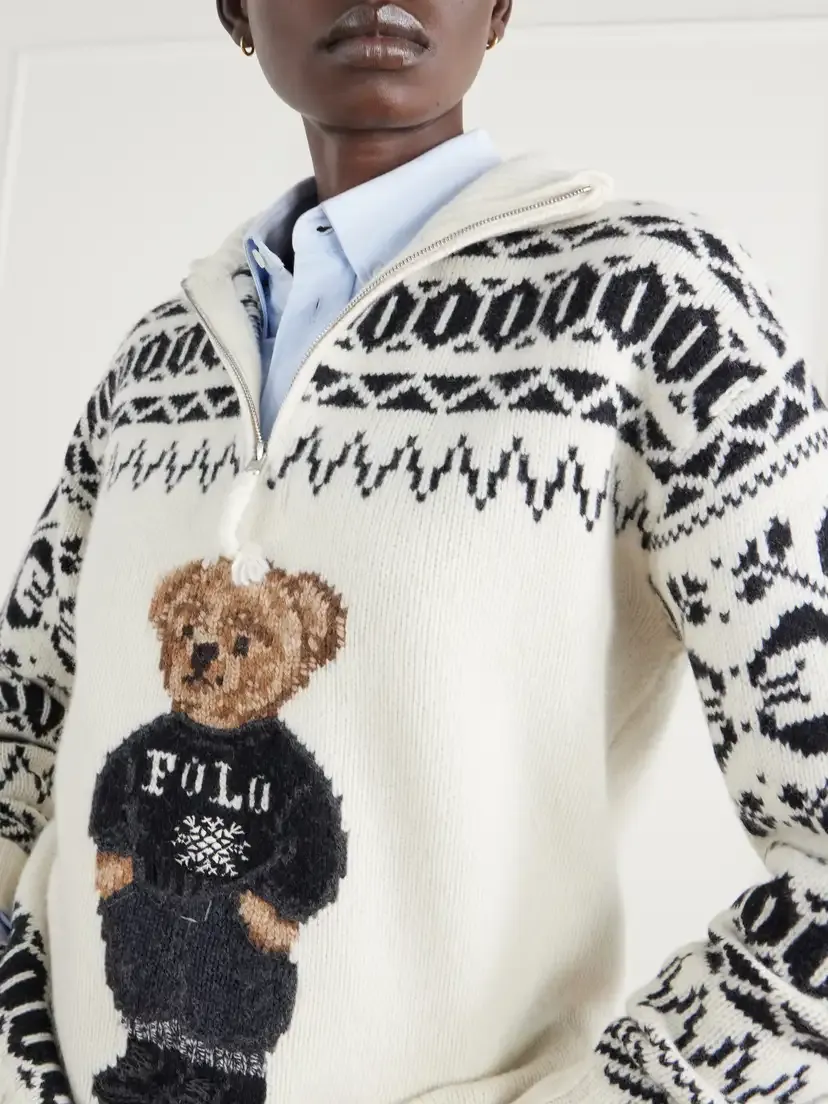 Polo Ralph Lauren Embroidered Fair Isle Wool And Cashmere-blend Half-zip Sweater | Thumbnail 5 Polo Ralph Lauren Embroidered Fair Isle Wool And Cashmere-blend Half-zip Sweater | Thumbnail 5