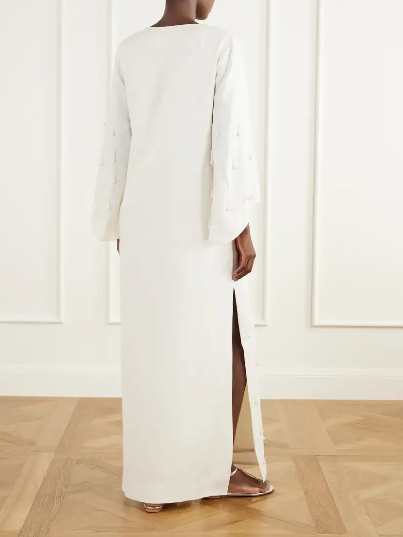 ANDRES OTALORA Velar Embellished Linen-woven Maxi Dress | Thumbnail 3 ANDRES OTALORA Velar Embellished Linen-woven Maxi Dress | Thumbnail 3