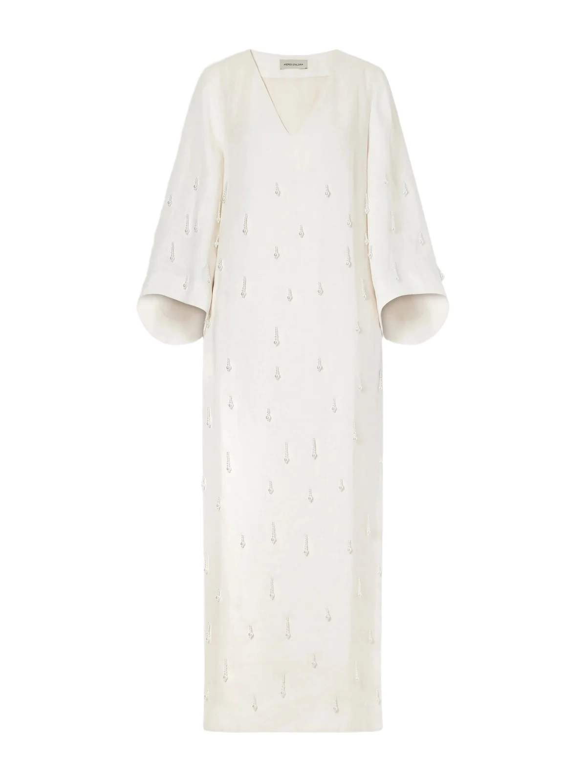 ANDRES OTALORA Velar Embellished Linen-woven Maxi Dress