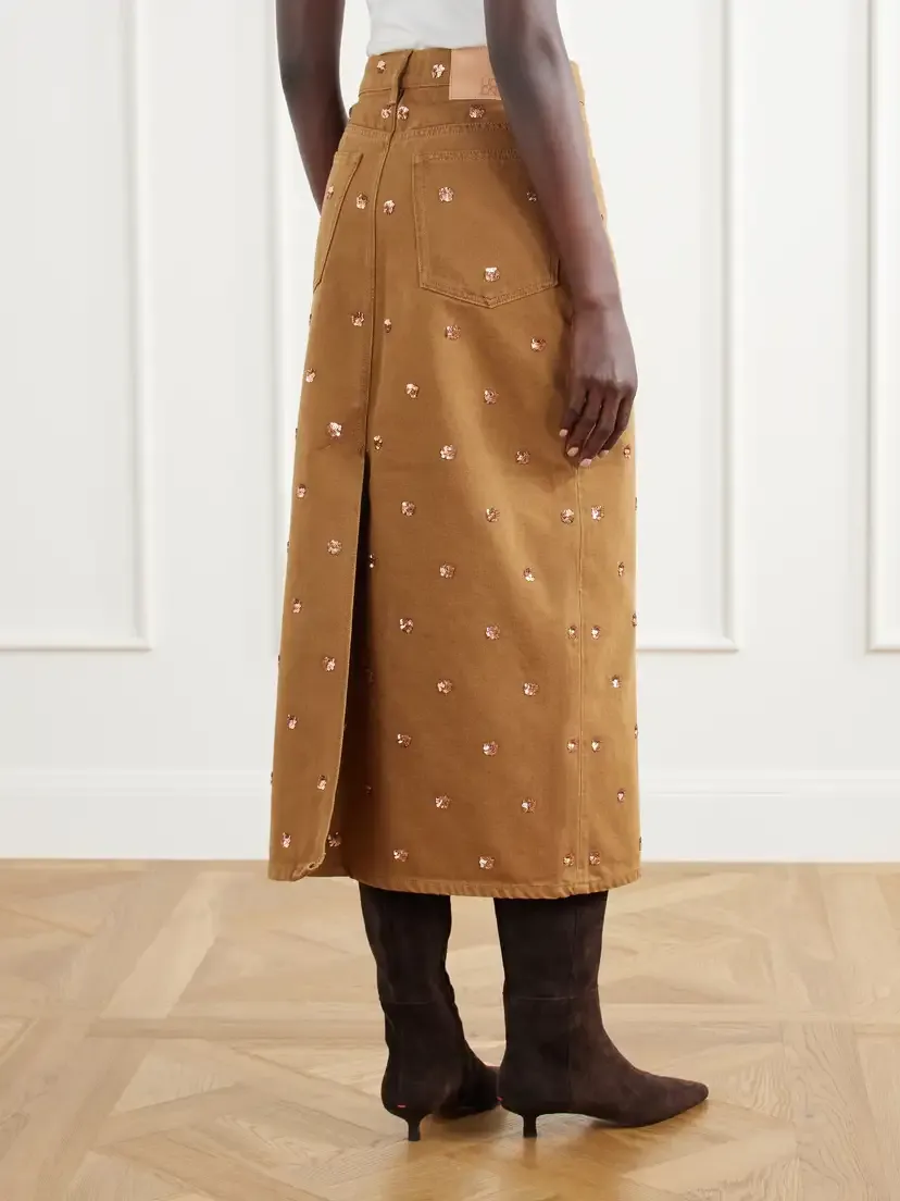 Ulla Johnson The Verona Sequin-embellished Denim Midi Skirt | Thumbnail 4 Ulla Johnson The Verona Sequin-embellished Denim Midi Skirt | Thumbnail 4