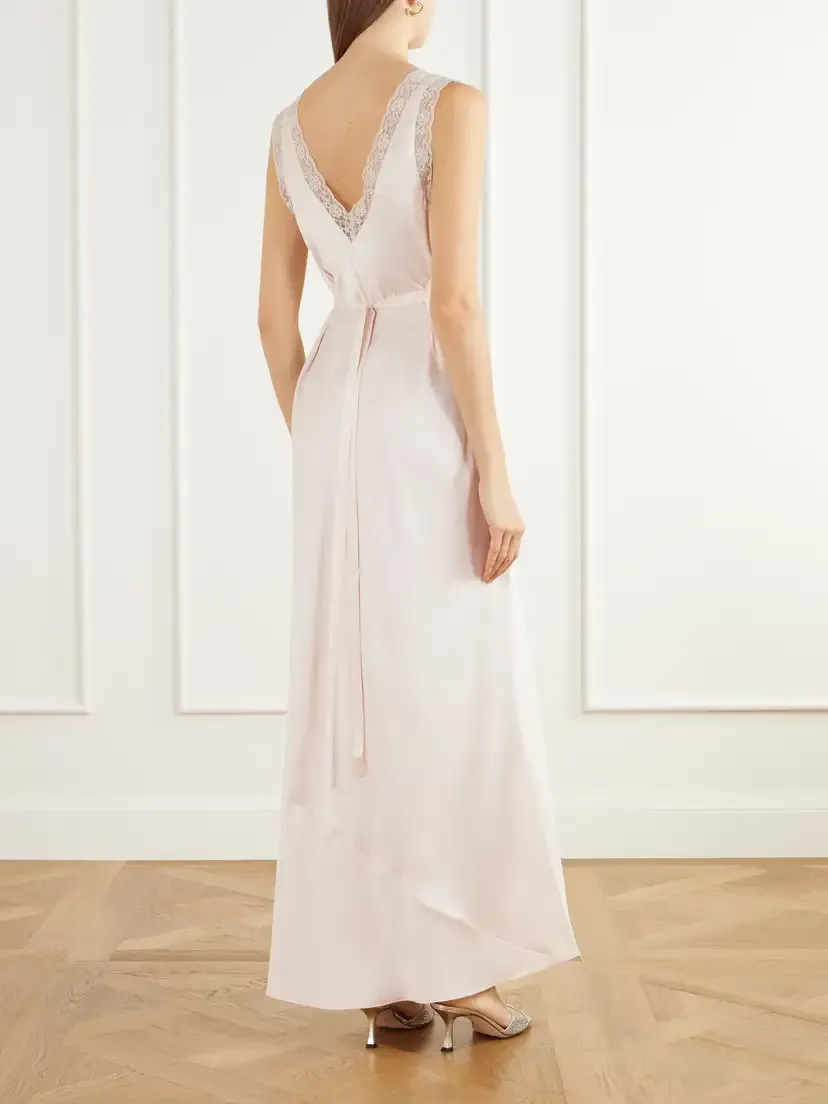 Posse Blake Lace-trimmed Silk-satin Maxi Dress | Thumbnail 3 Posse Blake Lace-trimmed Silk-satin Maxi Dress | Thumbnail 3