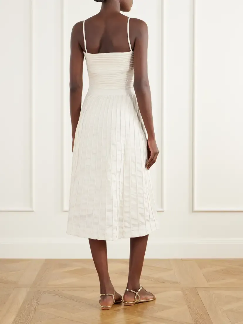 ANDRES OTALORA Terra Cut-out Corded Linen-woven Midi Dress | Thumbnail 3 ANDRES OTALORA Terra Cut-out Corded Linen-woven Midi Dress | Thumbnail 3