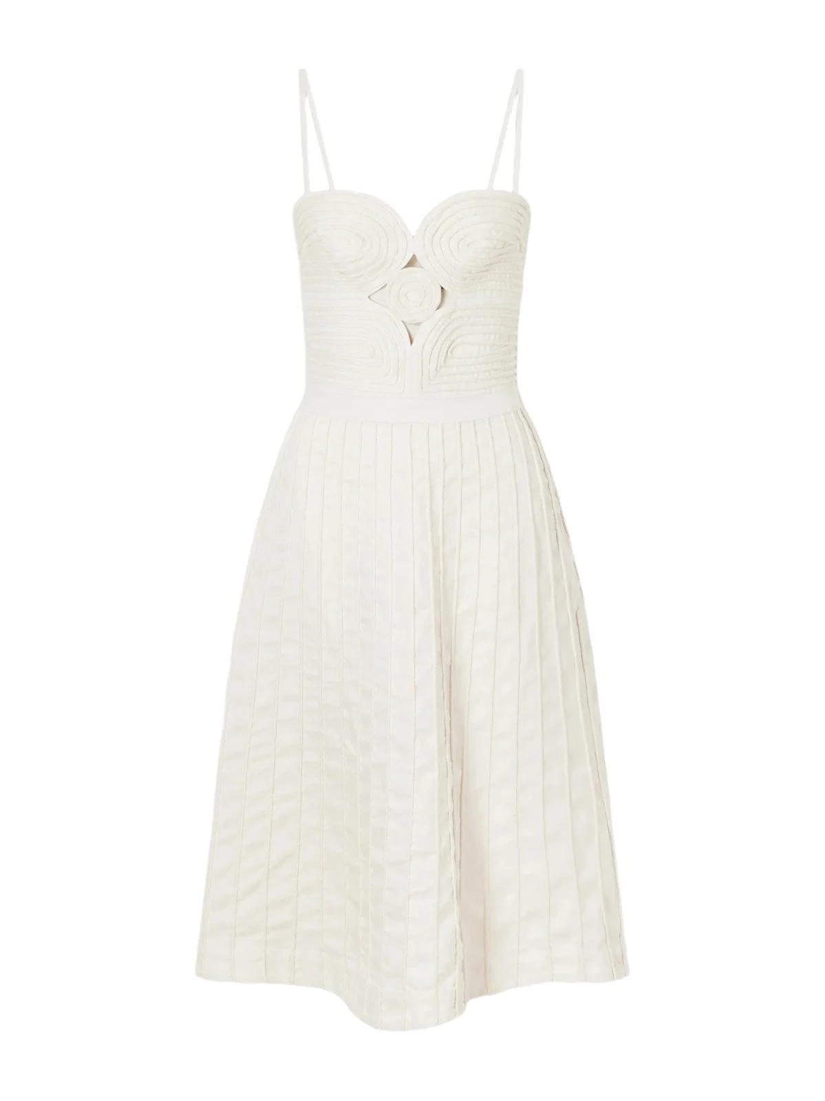 ANDRES OTALORA Terra Cut-out Corded Linen-woven Midi Dress