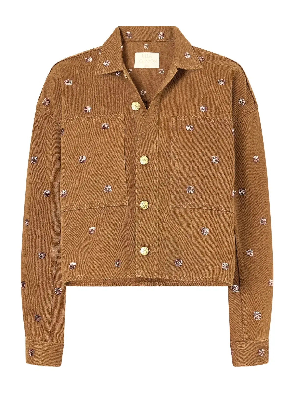 Ulla Johnson The Bobbi Cropped Sequin-embellished Denim Jacket