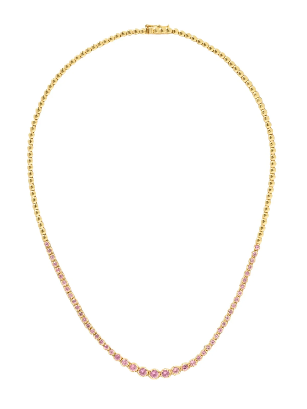 Jennifer Meyer Small 18-karat Gold Pink Sapphire Tennis Necklace