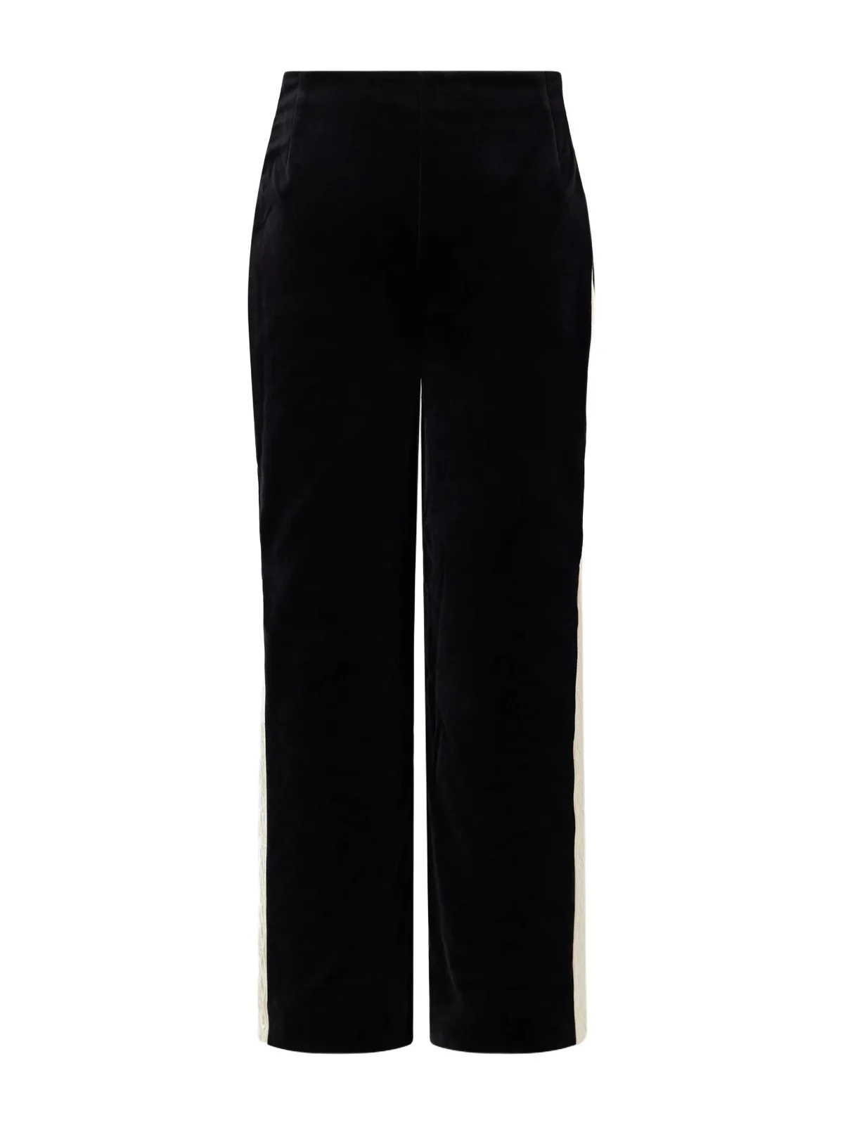 Florian Cropped Embroidered Satin-trimmed Cotton-velvet Straight-leg Pants Florian Cropped Embroidered Satin-trimmed Cotton-velvet Straight-leg Pants
