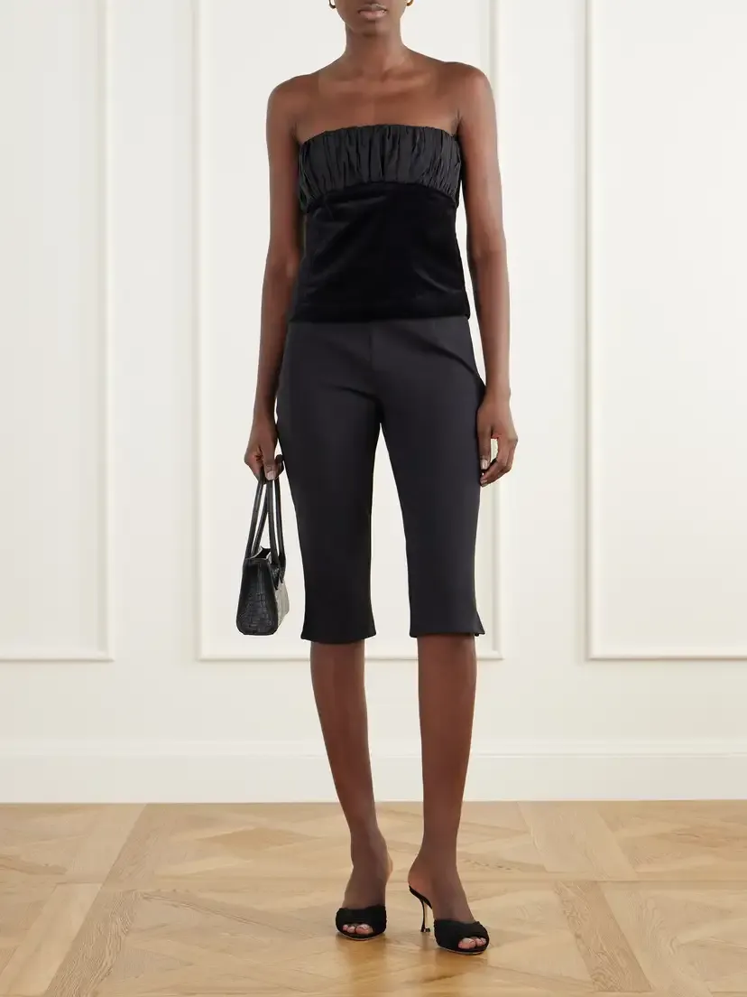 Posse Mina Stretch Cotton-velvet Slim-leg Capri Pants | Thumbnail 2 Posse Mina Stretch Cotton-velvet Slim-leg Capri Pants | Thumbnail 2