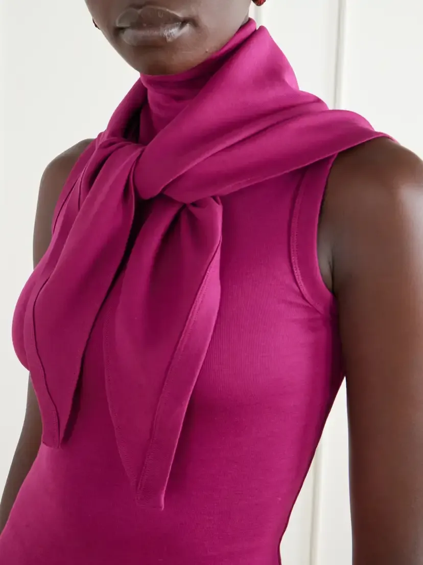 FLORE FLORE Flore Ribbed Organic Cotton-jersey Scarf | Thumbnail 2 FLORE FLORE Flore Ribbed Organic Cotton-jersey Scarf | Thumbnail 2