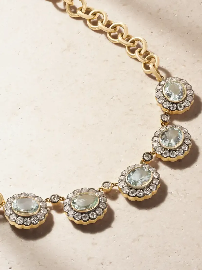 Marlo Laz Alexandra 14-karat Gold, Aquamarine And Diamond Necklace | Thumbnail 4 Marlo Laz Alexandra 14-karat Gold, Aquamarine And Diamond Necklace | Thumbnail 4