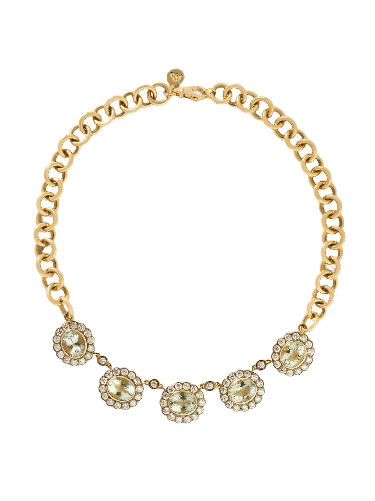 Marlo Laz Alexandra 14-karat Gold, Aquamarine And Diamond Necklace