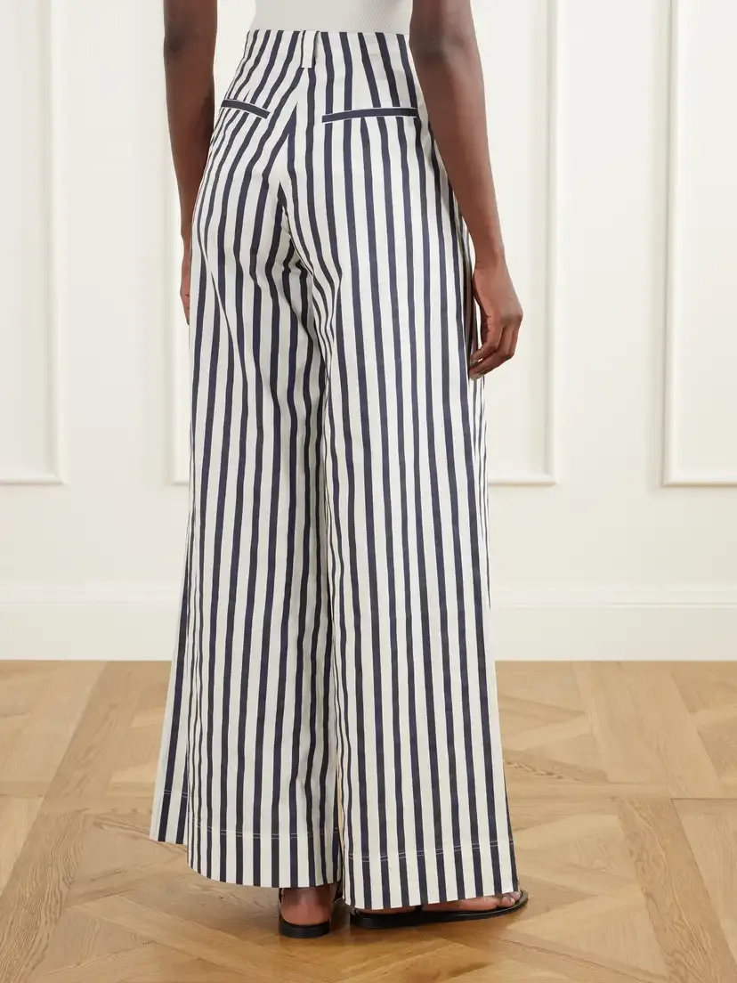 ANDRES OTALORA Unna Pleated Striped Cotton-poplin Wide-leg Pants | Thumbnail 4 ANDRES OTALORA Unna Pleated Striped Cotton-poplin Wide-leg Pants | Thumbnail 4
