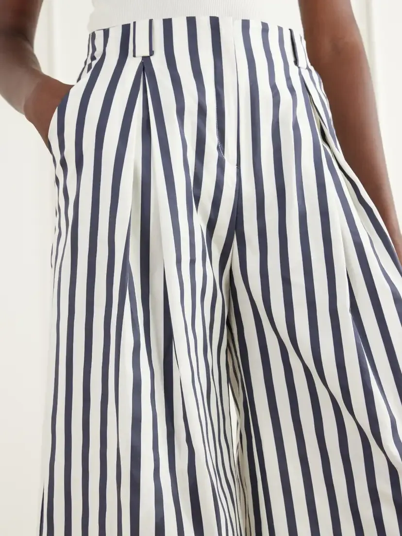 ANDRES OTALORA Unna Pleated Striped Cotton-poplin Wide-leg Pants | Thumbnail 5 ANDRES OTALORA Unna Pleated Striped Cotton-poplin Wide-leg Pants | Thumbnail 5
