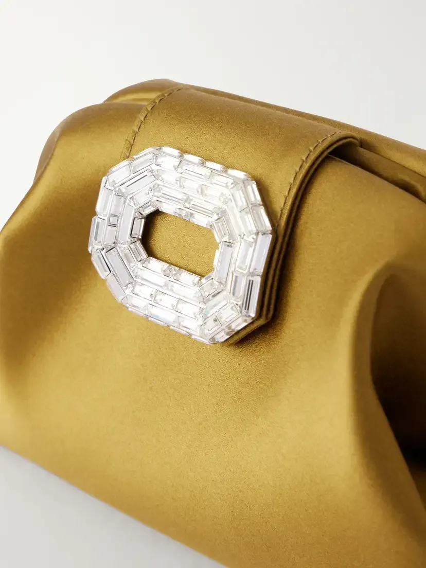 Amina Muaddi Camelia Crystal-embellished Satin Clutch | Thumbnail 5