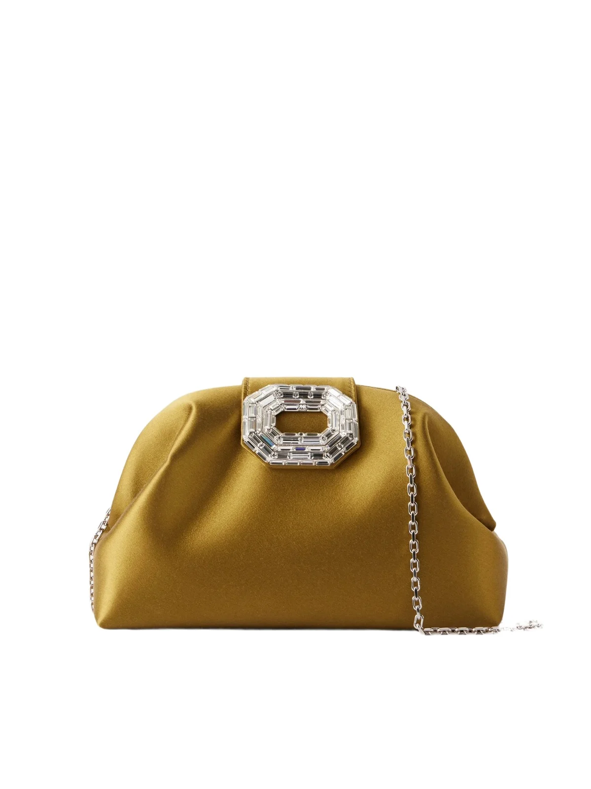 Amina Muaddi Camelia Crystal-embellished Satin Clutch